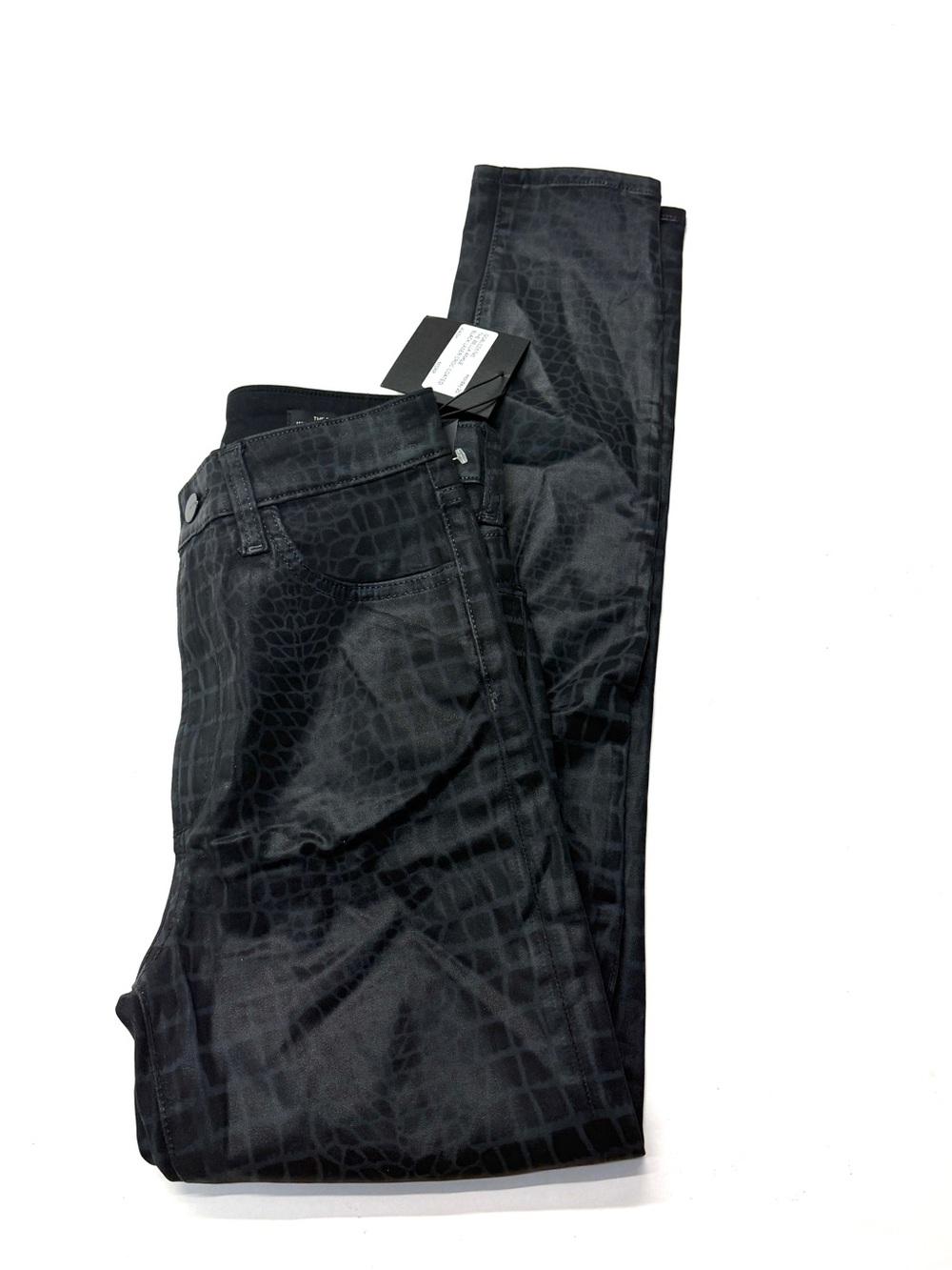 NWT Joe’s Jeans The Bella 11” High Rise Skinny Black Laser Croc Coated Ankle